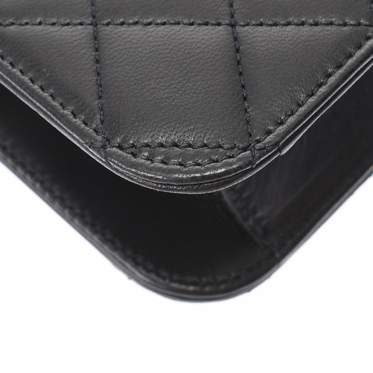 Chanel Matelasse Full Flap Push Lock Chain Shoulder Black Gold Hardware Lambskin Shoulder Bag