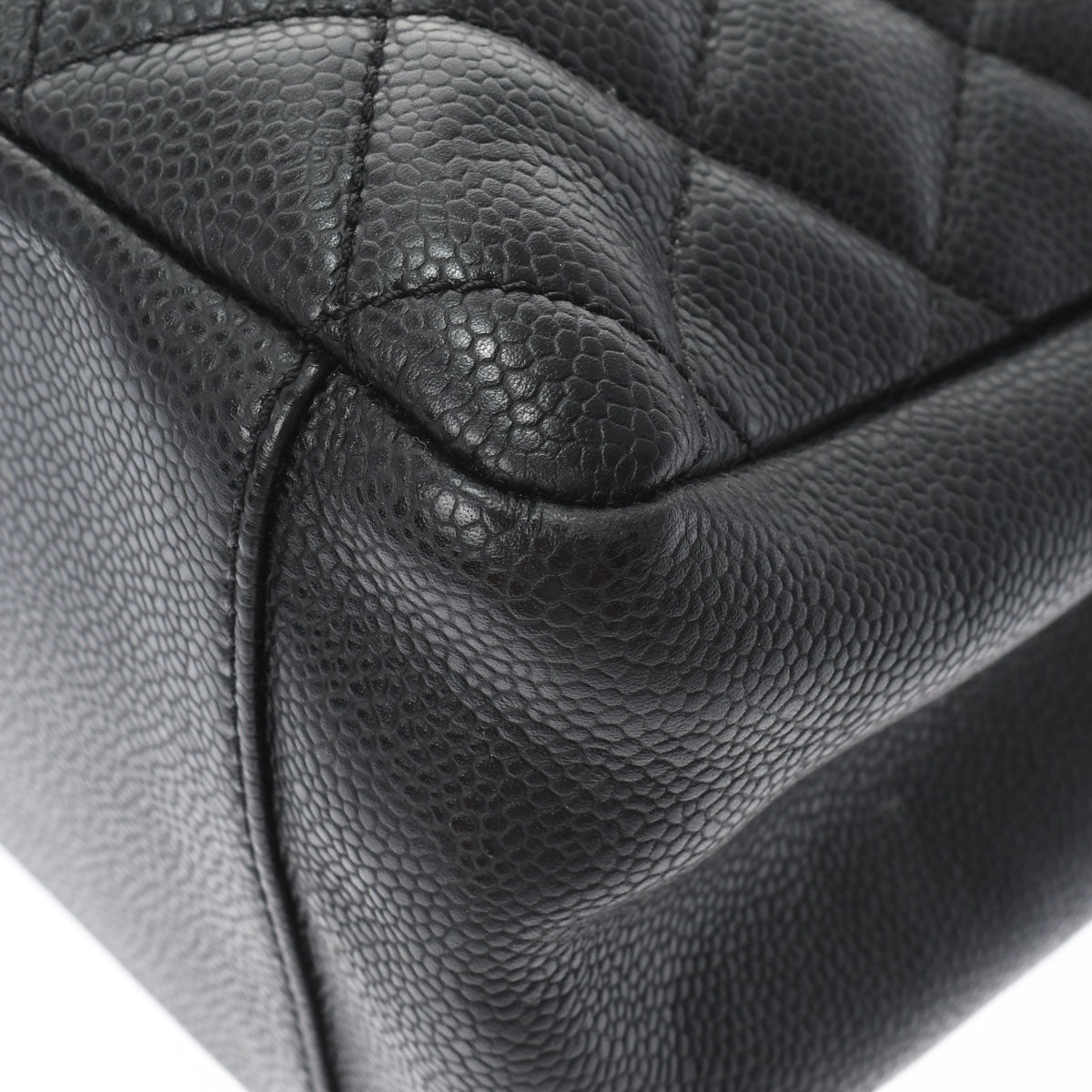 Chanel Matelasse Gst Black silver Hardware Caviar Skin Tote Bag
