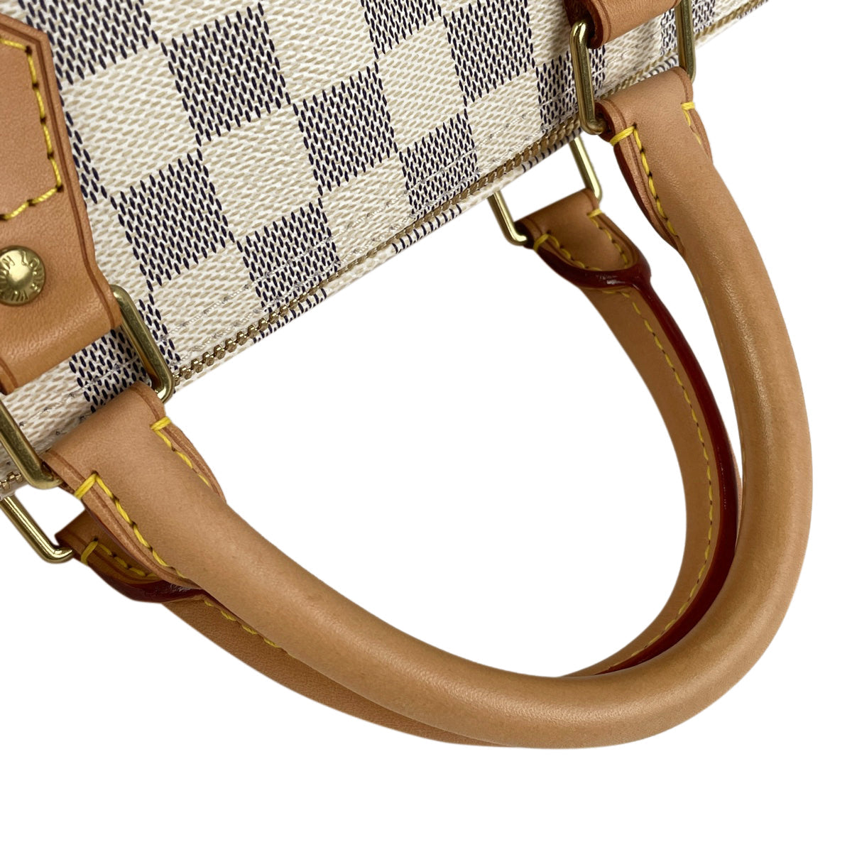 Louis Vuitton Speedy 30 Boston Bag Handbag Damier Azur White