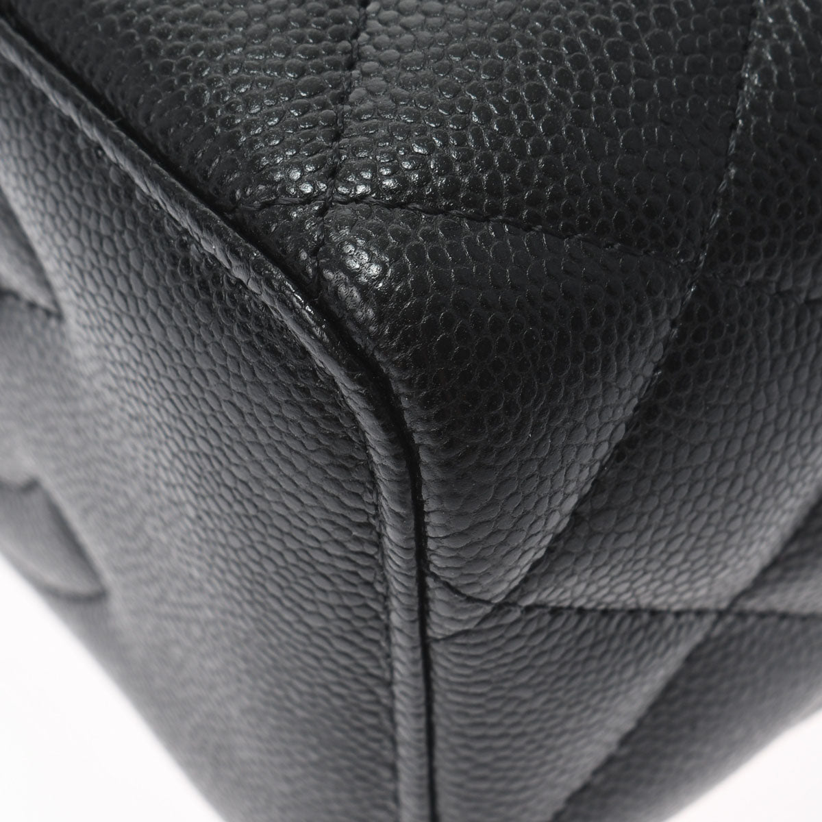 Chanel Matelasse Vanity Case Black Gold Hardware Grained Calfskin Shoulder Bag