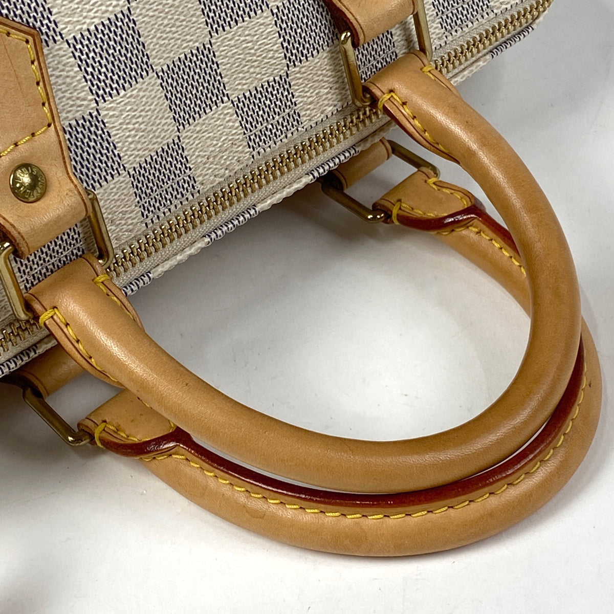Louis Vuitton Speedy 25 Handbag Damier Azur White