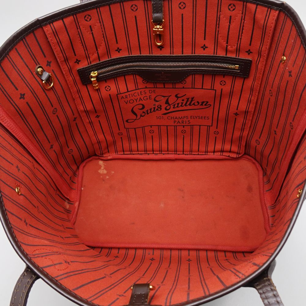 Louis Vuitton  Damier Neverfull MM Series Tote Bag Brown
