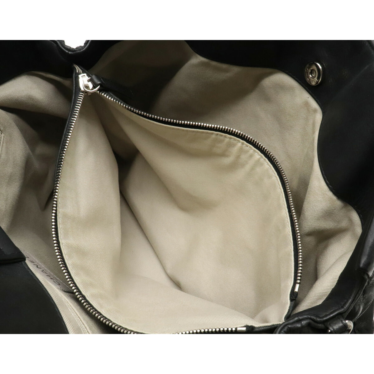 Chanel Cocomark Tote Bag Chain Sparkle Leather Black Silver