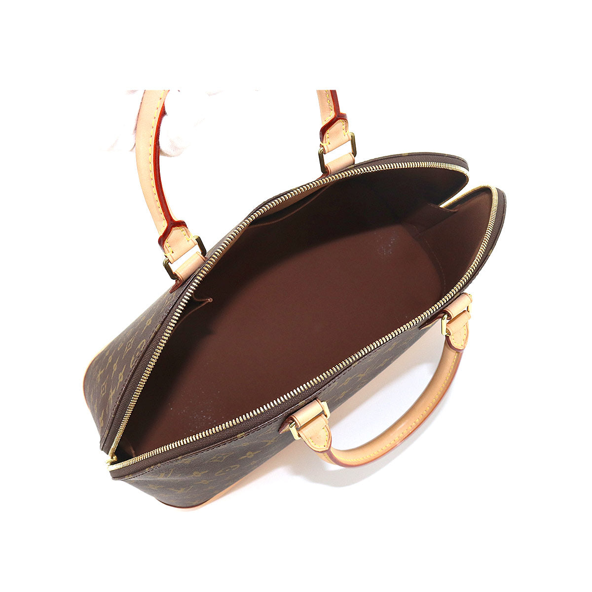 Louis Vuitton Monogram Alma GM Hand Bag Brown Gold Metal Fittings