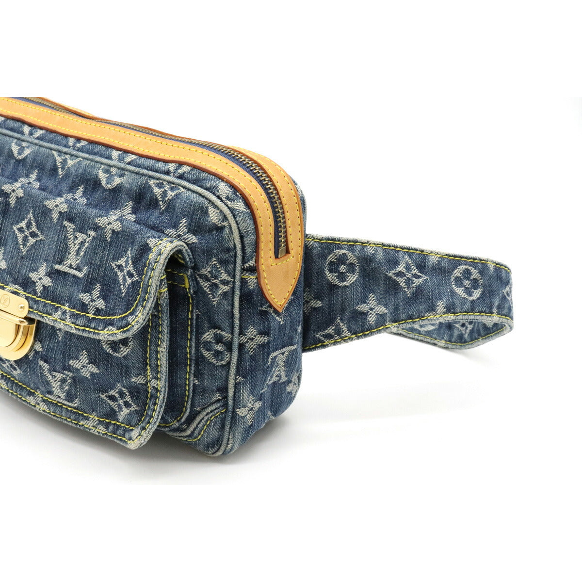 Louis Vuitton Monogram Denim Bum Bag Waist Bag Body Bag Shoulder Bag Blue