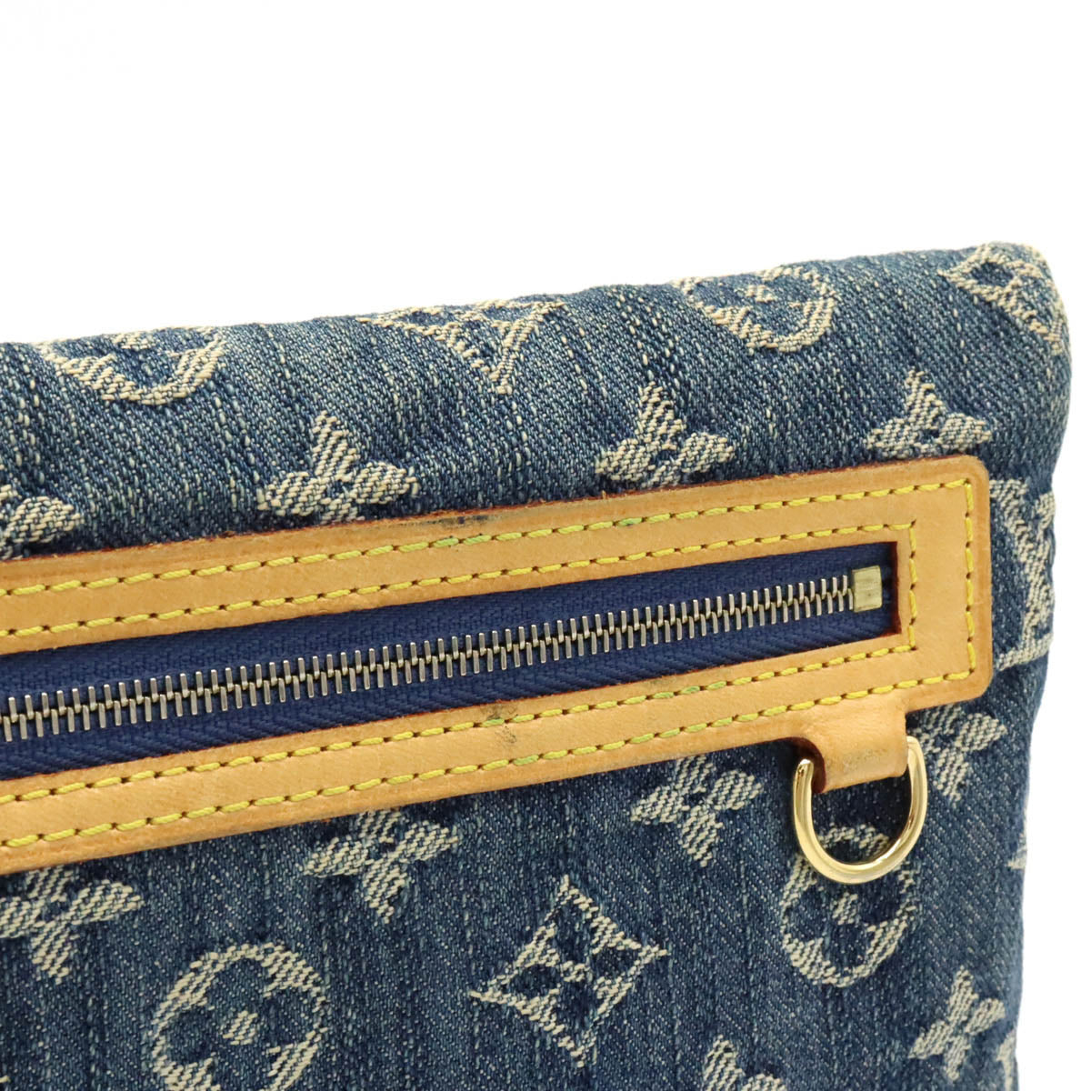Louis Vuitton Monogram Denim Pochette Plat Clutch Bag