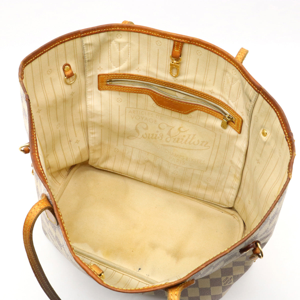 Louis Vuitton Damier Azur Neverfull MM Tote Bag Shoulder Bag