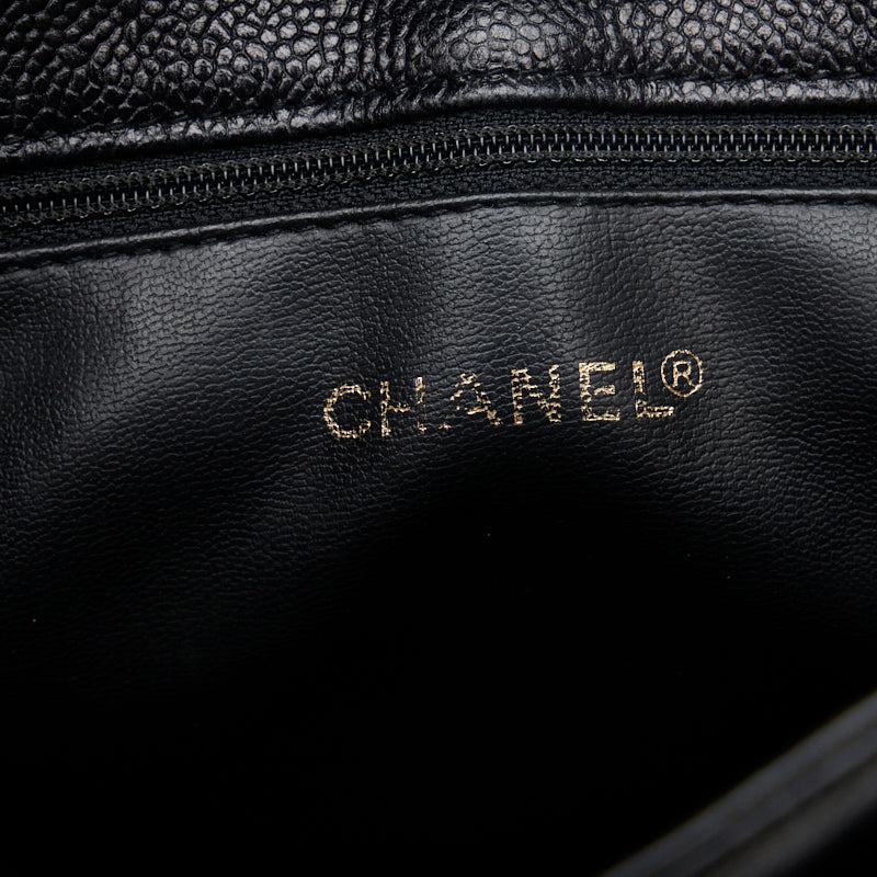 Chanel Deca Coco Mark Chain Tote Bag Shoulder Bag Black