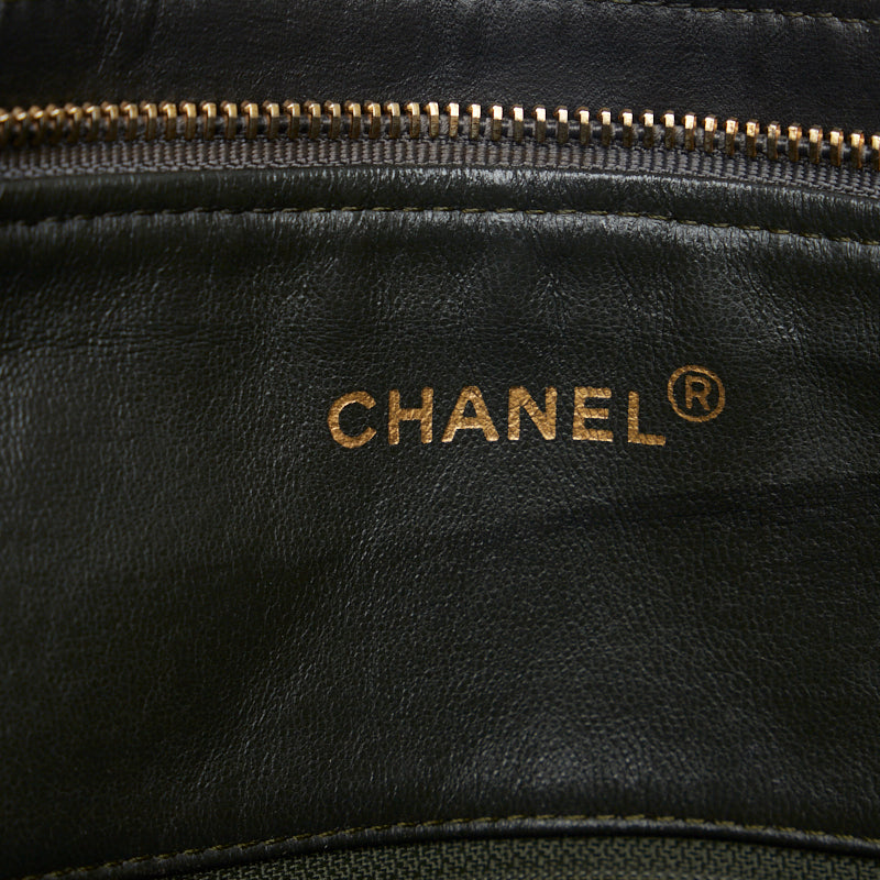 Chanel Coco Mark Chain Tote Bag Lambskin Black Gold