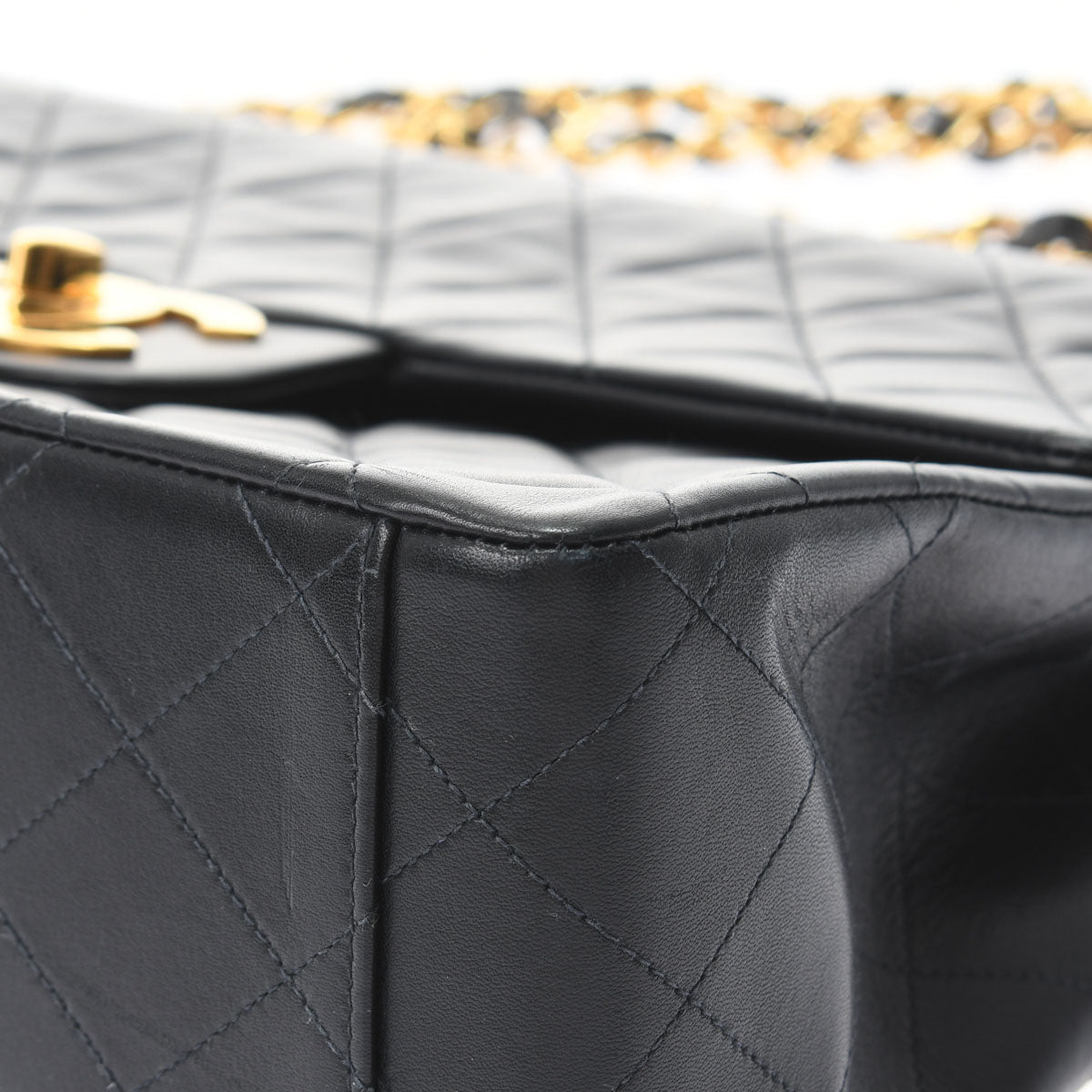 Chanel Matelasse Big Matelasse Chain Shoulder 34cm Black Gold Hardware Lambskin Shoulder Bag