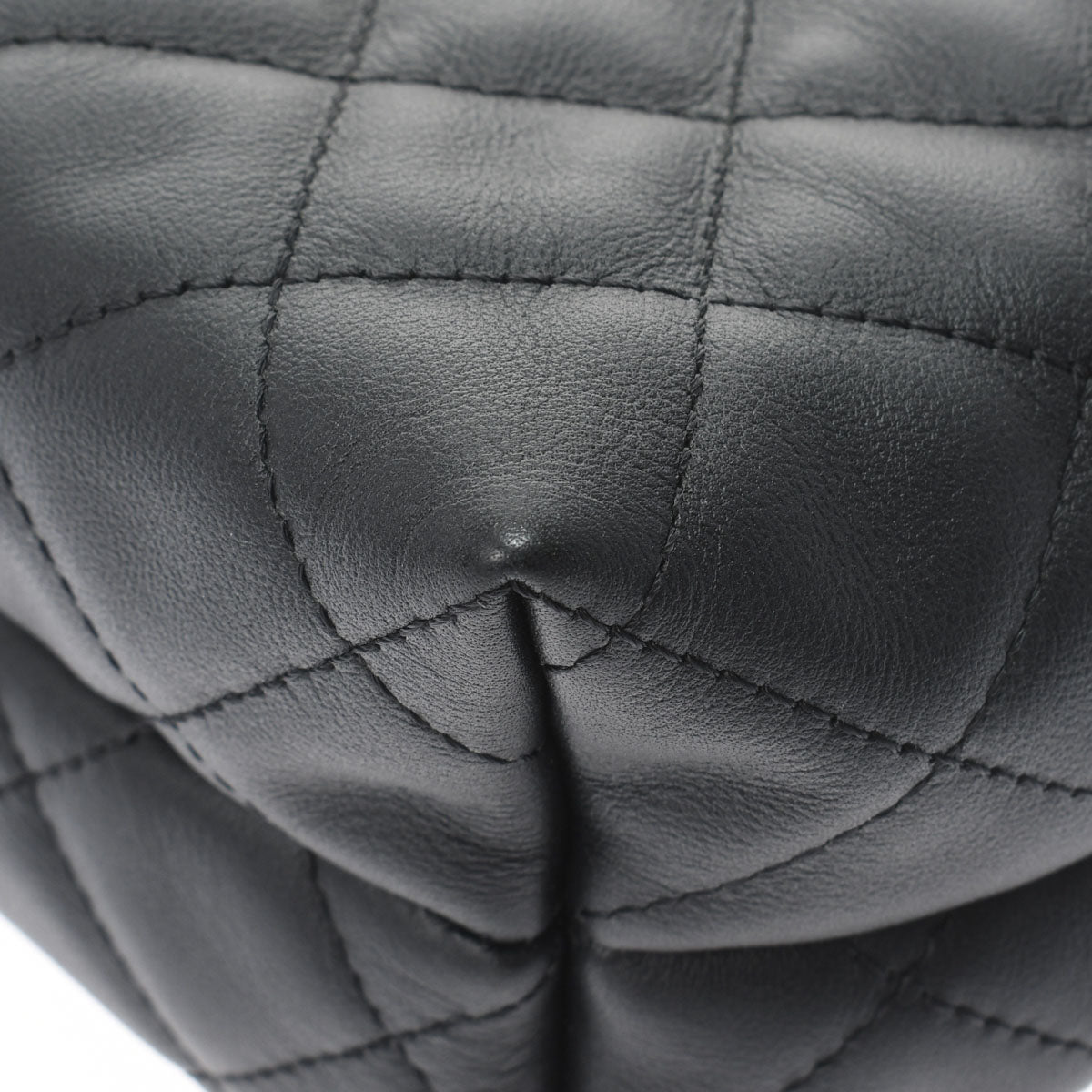 Chanel Matelasse Bowling Bag Black Gold Hardware Calfskin Shoulder Bag
