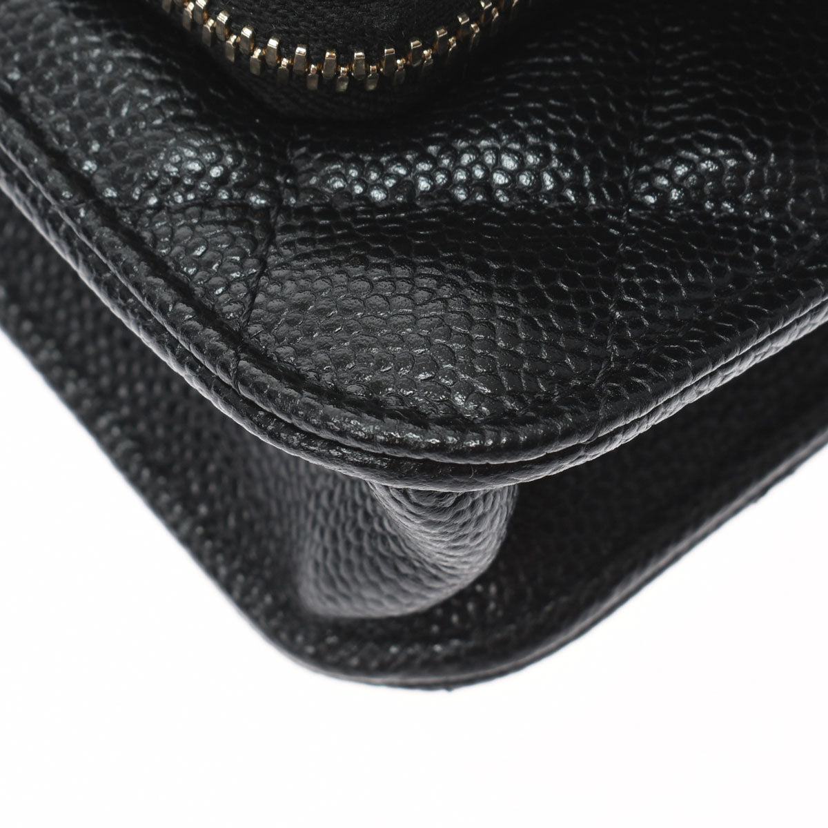 Chanel Matelasse Infinity Mini Black Gold Hardware Grained Calfskin Chain Wallet