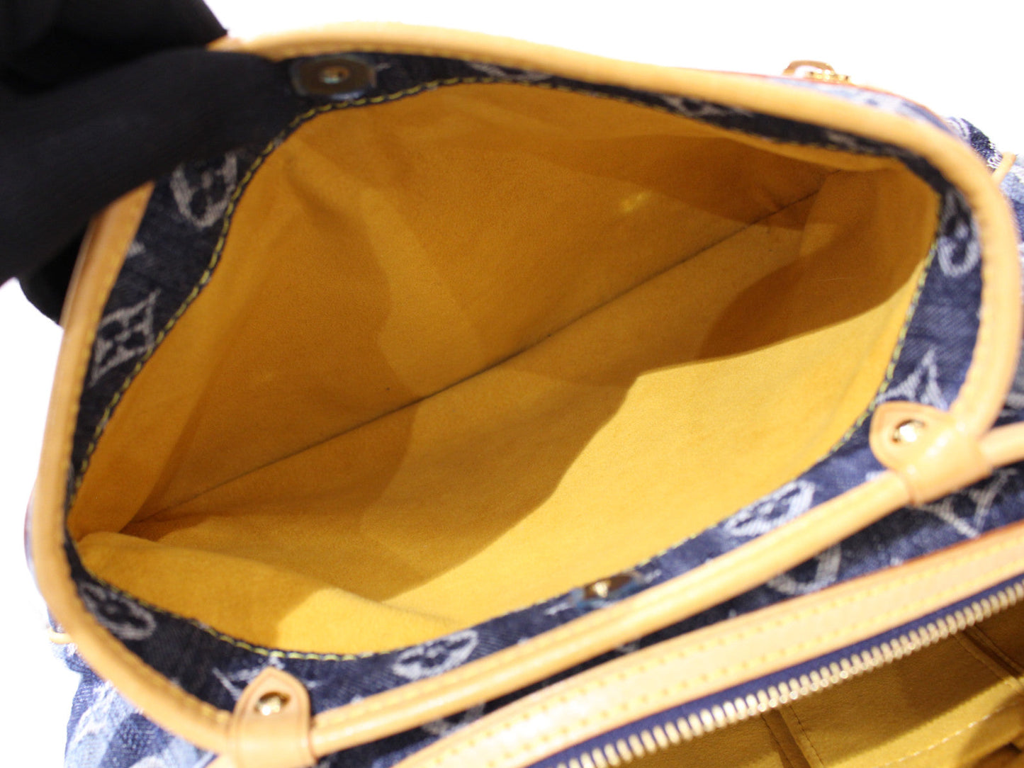 Louis Vuitton Porte Epaule Raye MM Striped Monogram Denim Blue Shoulder Bag
