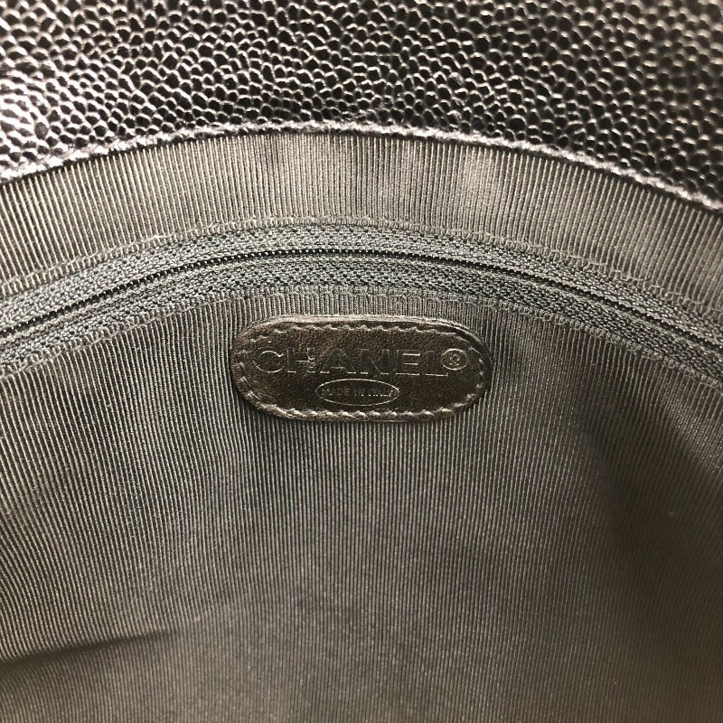 Chanel Chain Shoulder Bag Silver Hardware Black