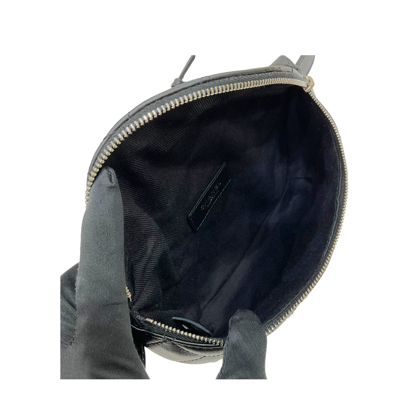 Chanel Waist Bag Silver Hardware Body Bag Black