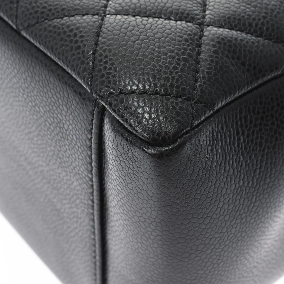 Chanel Matelasse Gst Black Gold Hardware Caviar Skin Tote Bag