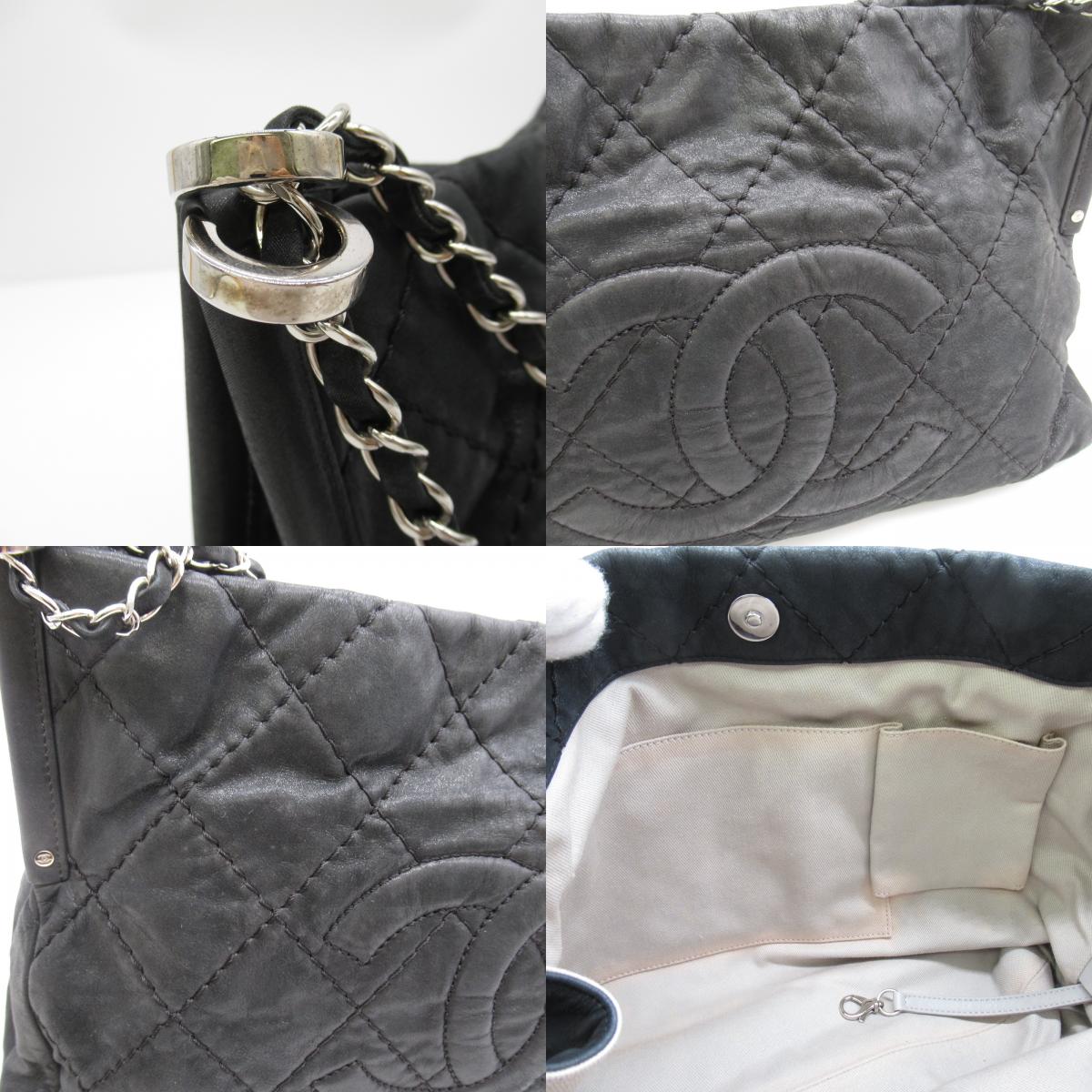 Chanel Shoulder Bag Leather Black
