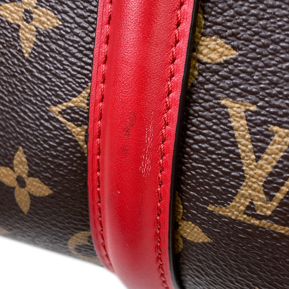 Louis Vuitton Soufflot NV BB 2 Way Shoulder Bag Handbag Monogram Brown Suise Red