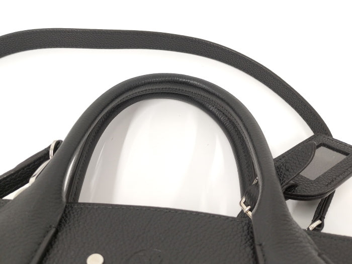 Louis Vuitton City Steamer MM Taurillon Leather Black Greige 2way Handbag