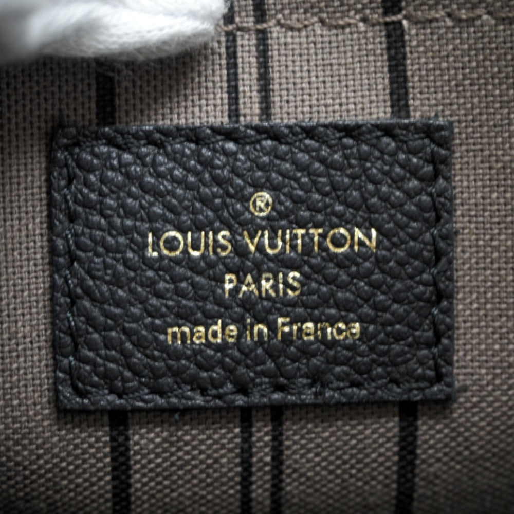 Louis Vuitton Montaigne MM Monogram Emplant Handbag Black