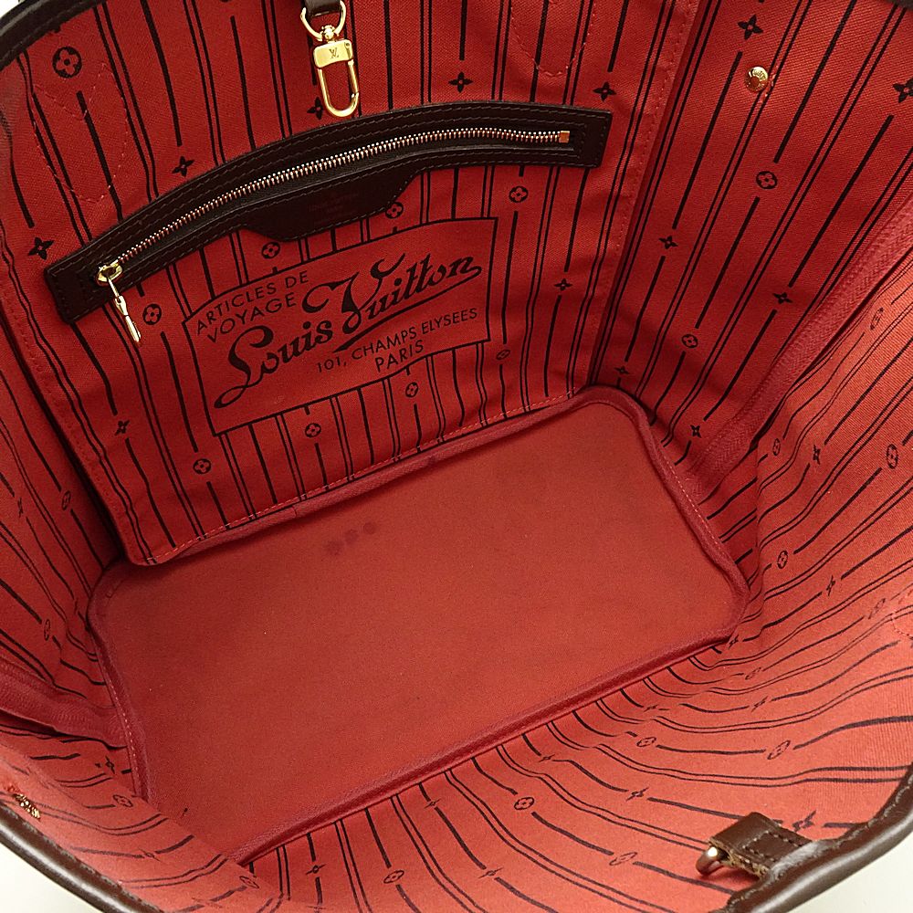 Louis Vuitton Damier Neverfull MM Ebene Tote Bag Brown