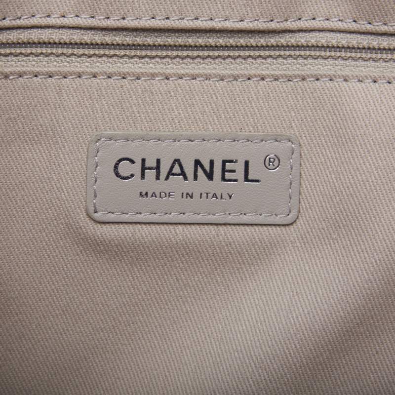 Chanel Deauville Double Chain Calf Navy Tote Bag