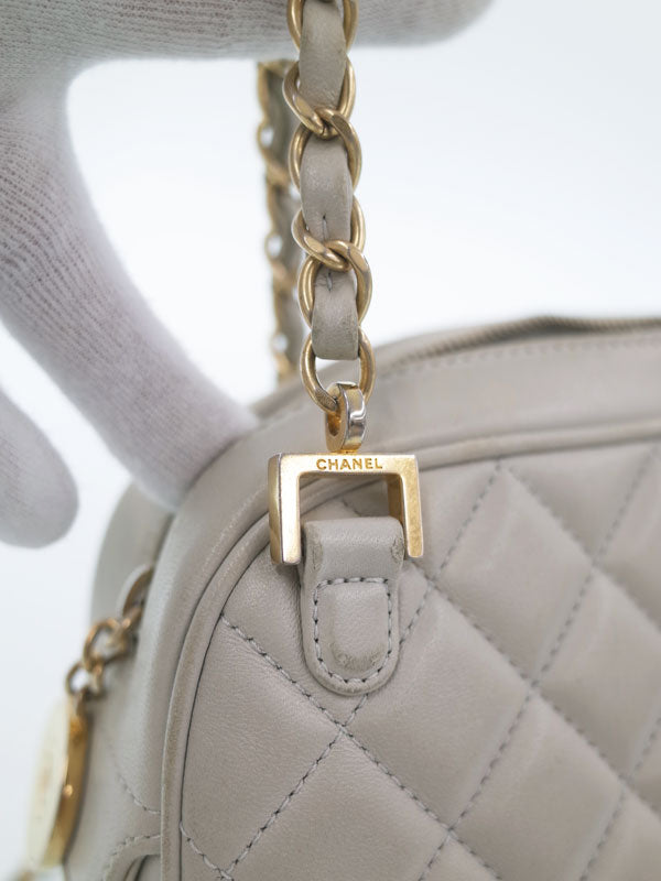 Chanel Matelasse Shoulder Bag Light Gray