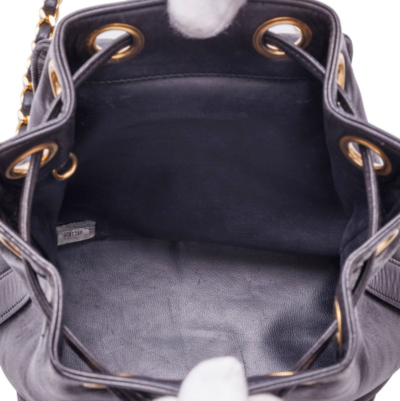 Chanel Turnlock Double Ball Charm Mini Chain Lambskin Black