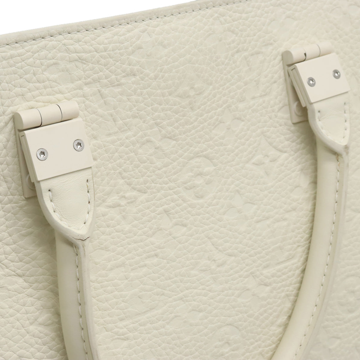 Louis Vuitton Monogram Sac Plat Empreinte Leather Tote White