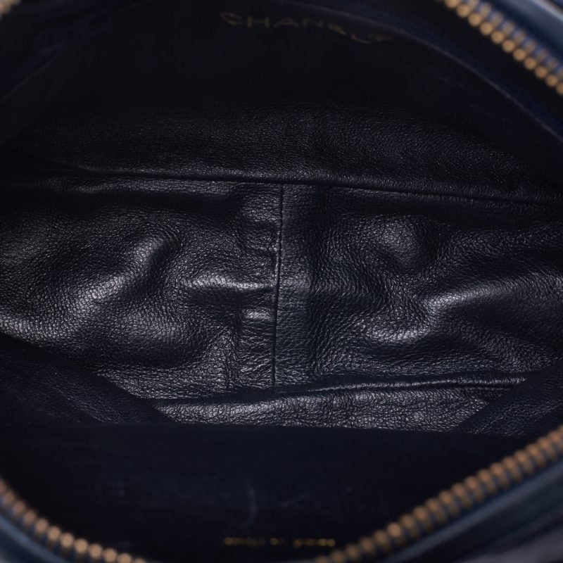 Chanel Matelasse Coco Mark Double Chain Lambskin Navy