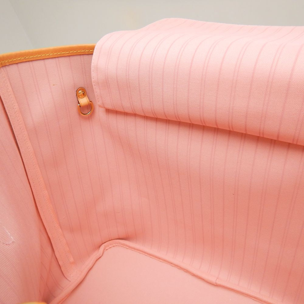 Louis Vuitton Damier Azur Neverfull MM Rose Ballerine Tote Bag