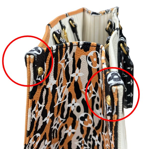 Louis Vuitton 2 Way Monogram Jungle On The Go GM Tote Bag Orange/White