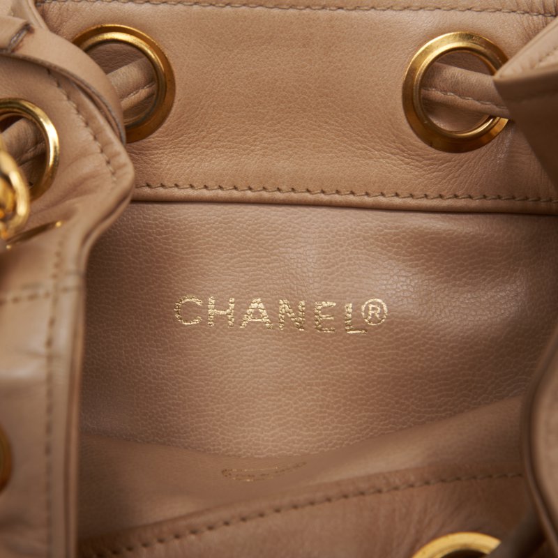 Chanel Coco Mark Round Flap Chain Lambskin Beige
