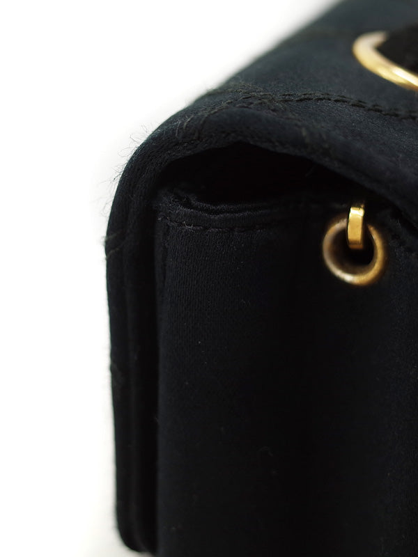 Chanel Bicolore Coco Mark Chain Shoulder Bag Black