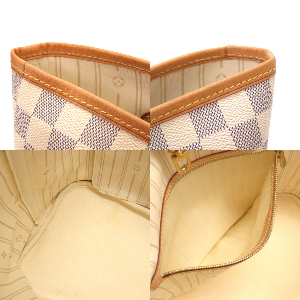 Louis Vuitton Damier Azur Neverfull MM Tote Bag White