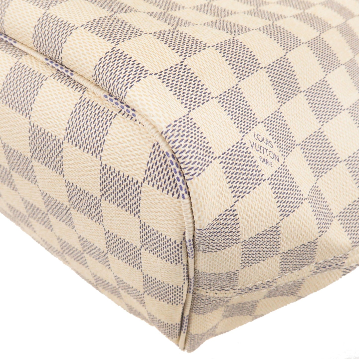 Louis Vuitton Damier Azur Neverfull MM Tote Bag Rose Ballerine