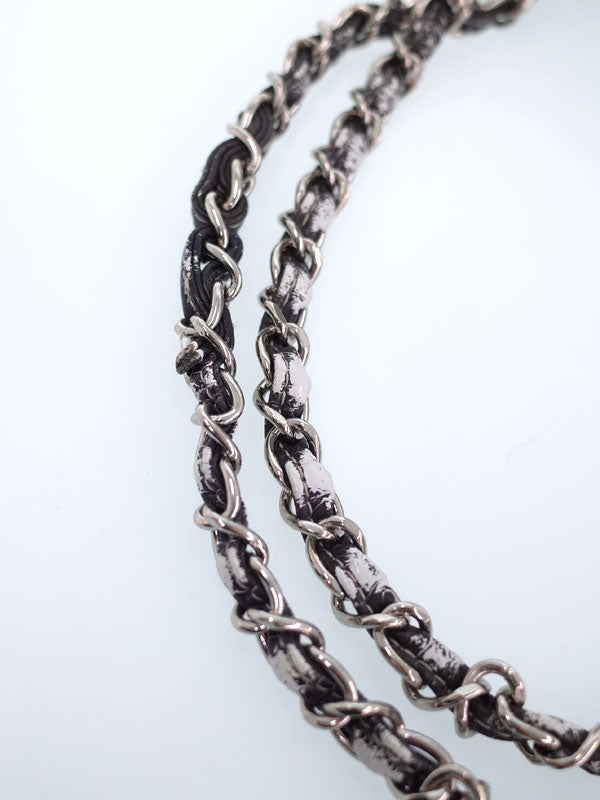 Chanel Black Gray Leather Matelasse Gradient Chain Shoulder Bag