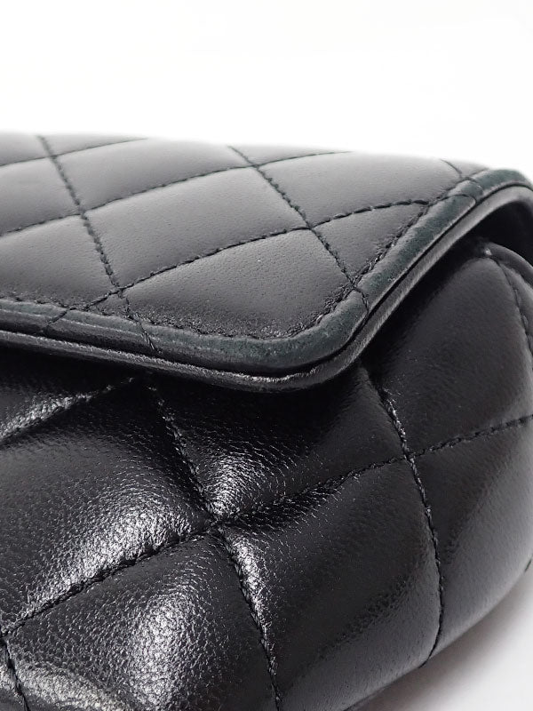 Chanel Matelasse Chain Pochette Shoulder Bag Black