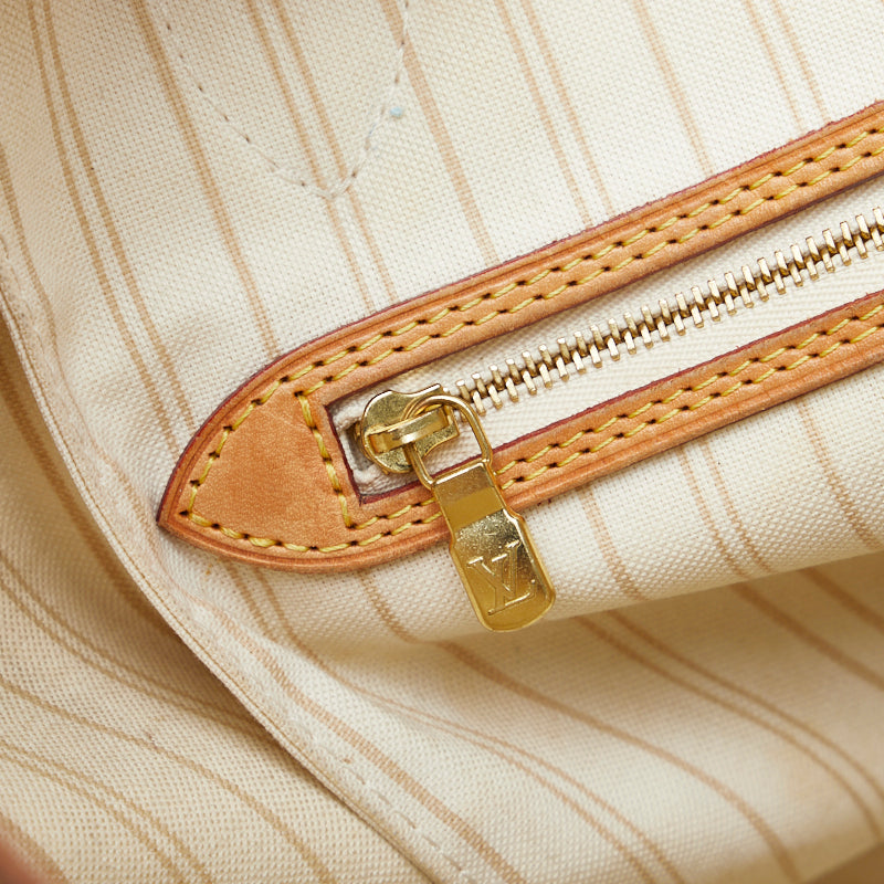 Louis Vuitton Damier Azur Neverfull MM Tote Bag White