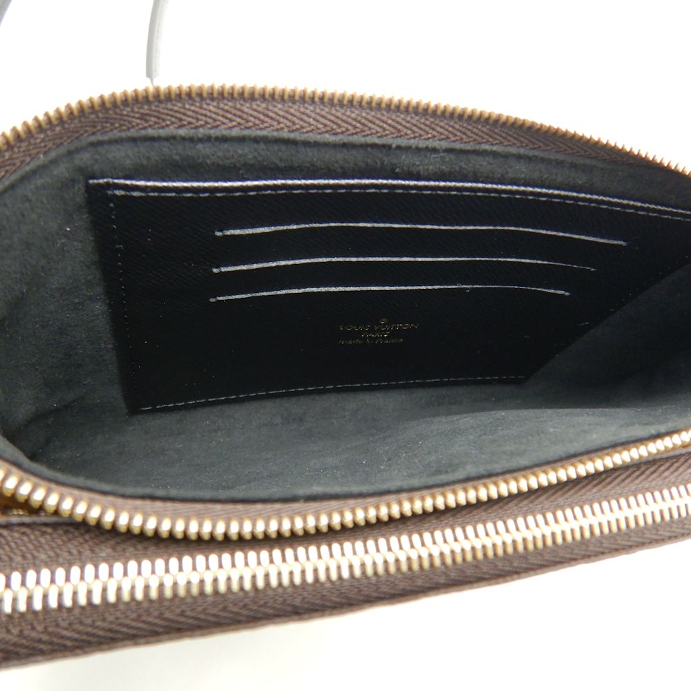 Louis Vuitton Monogram Pochette Double Zip Diagonal Shoulder Brown