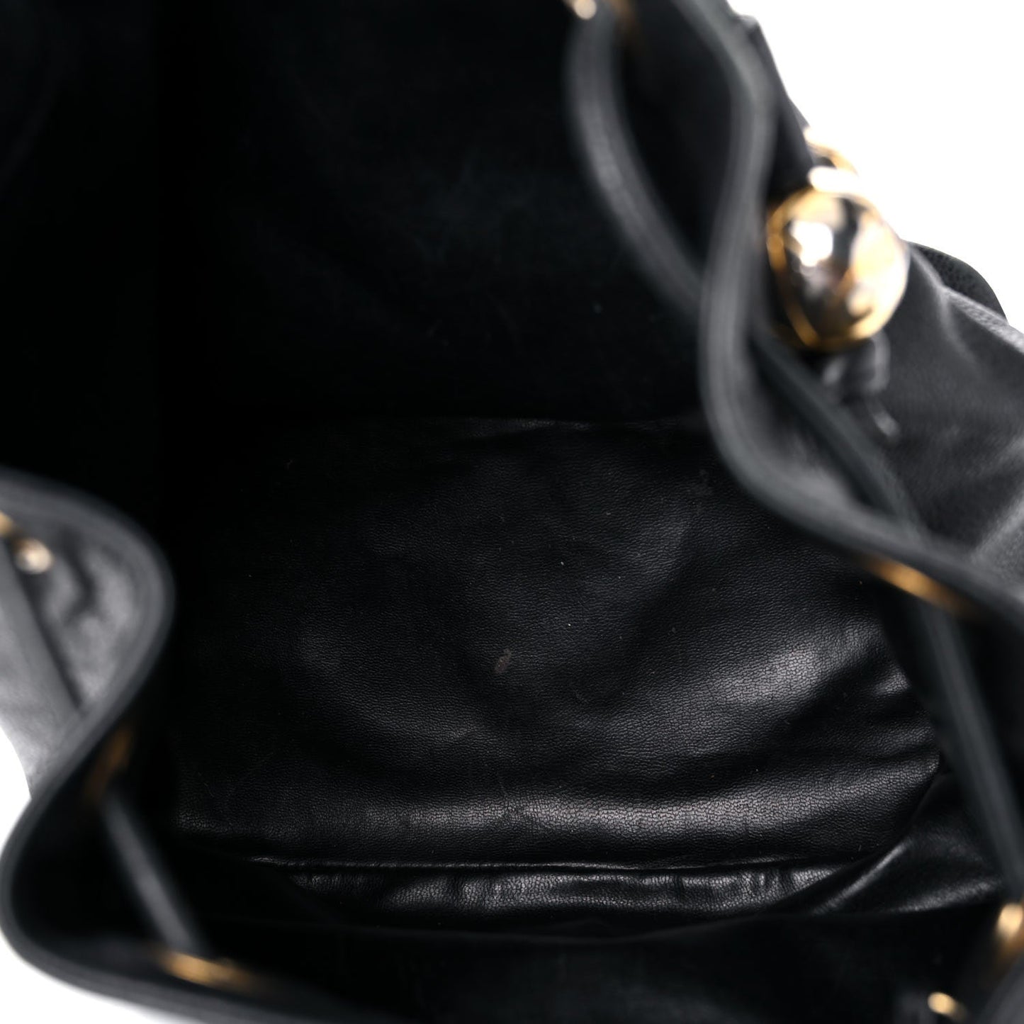 Chanel Caviar Drawstring Shoulder Bag Black