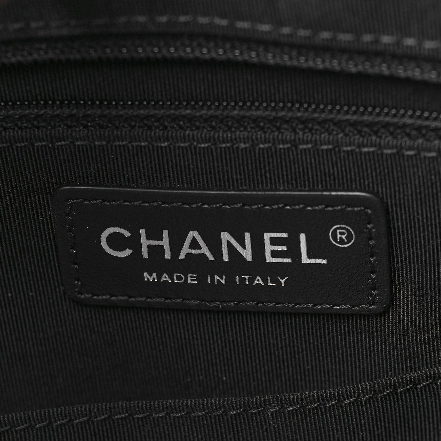 Lambskin Stitched Shopping Tote Black