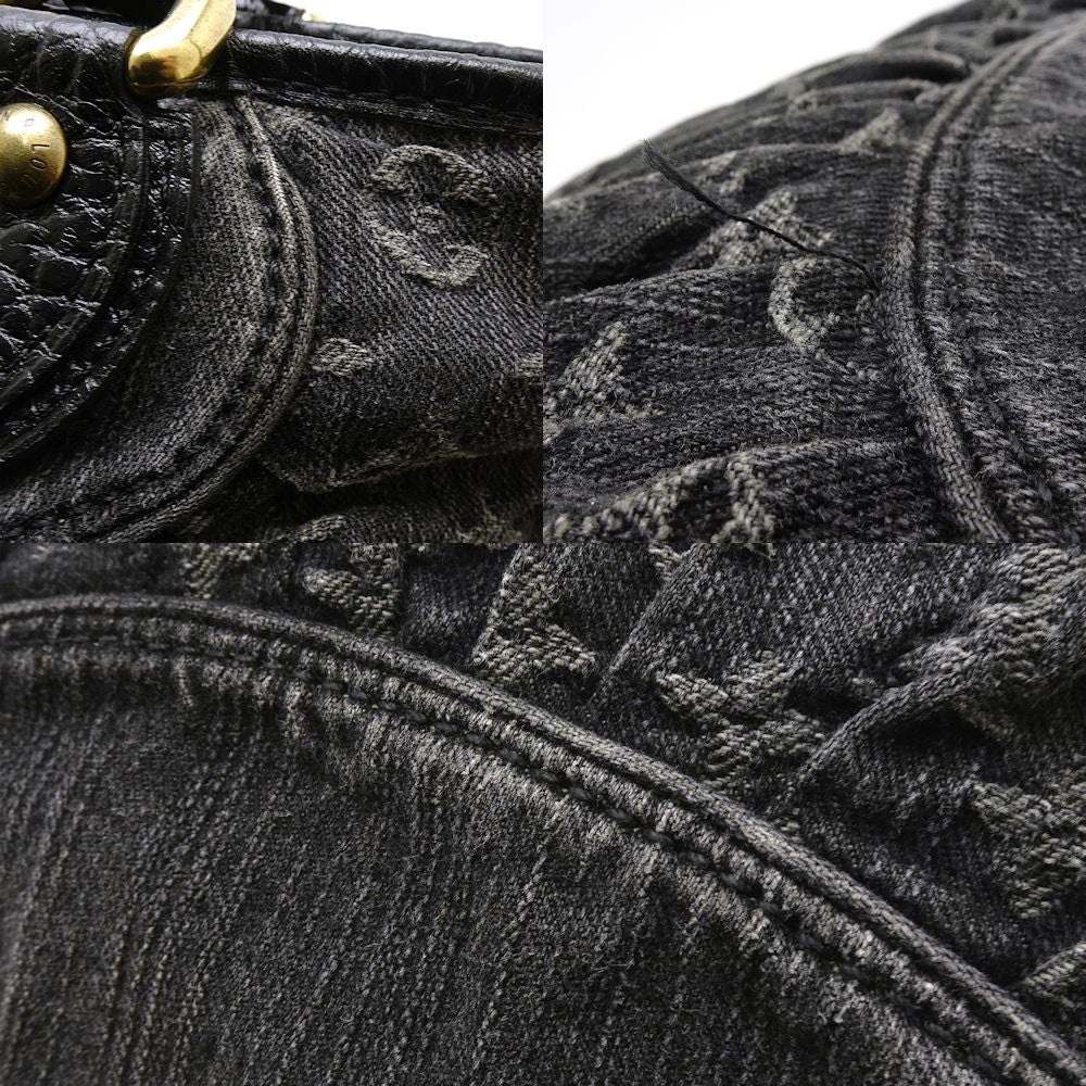 Louis Vuitton Monogram Denim Neo Cabby MM Noir Shoulder Bag Black