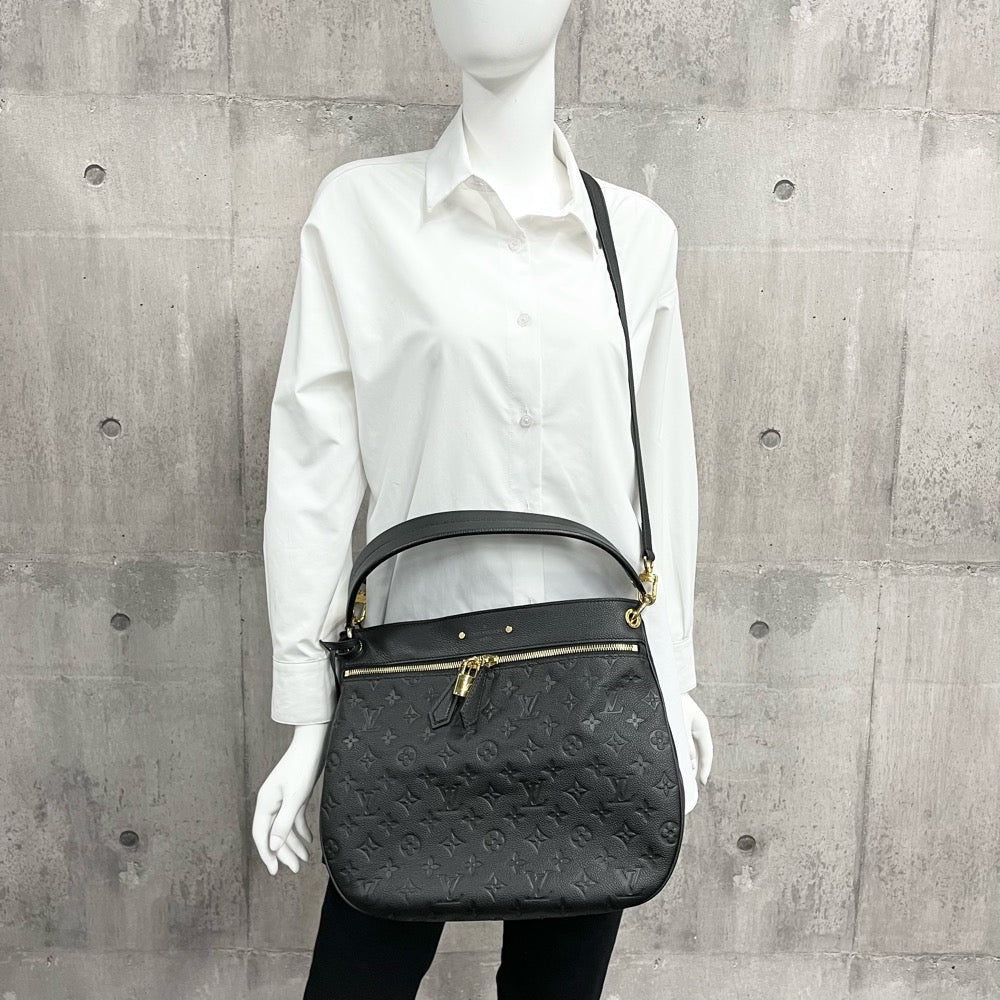 Louis Vuitton 2way Monogram Implant Spontini One Handbag  Black