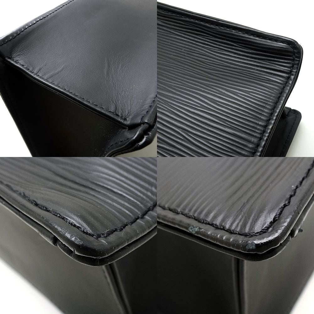 Louis Vuitton Epi Sac Plat Noir Tote Bag Black
