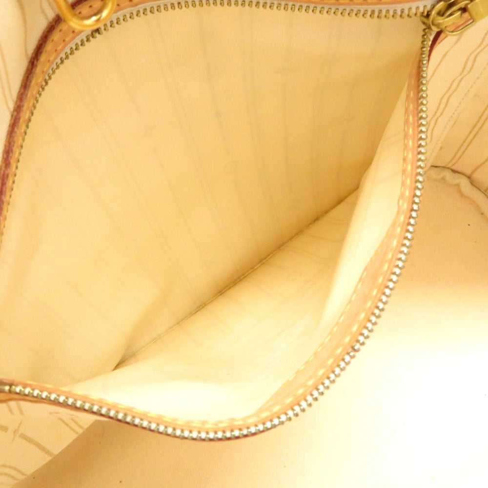 Louis Vuitton Damier Neverfull MM Azure Tote Bag white