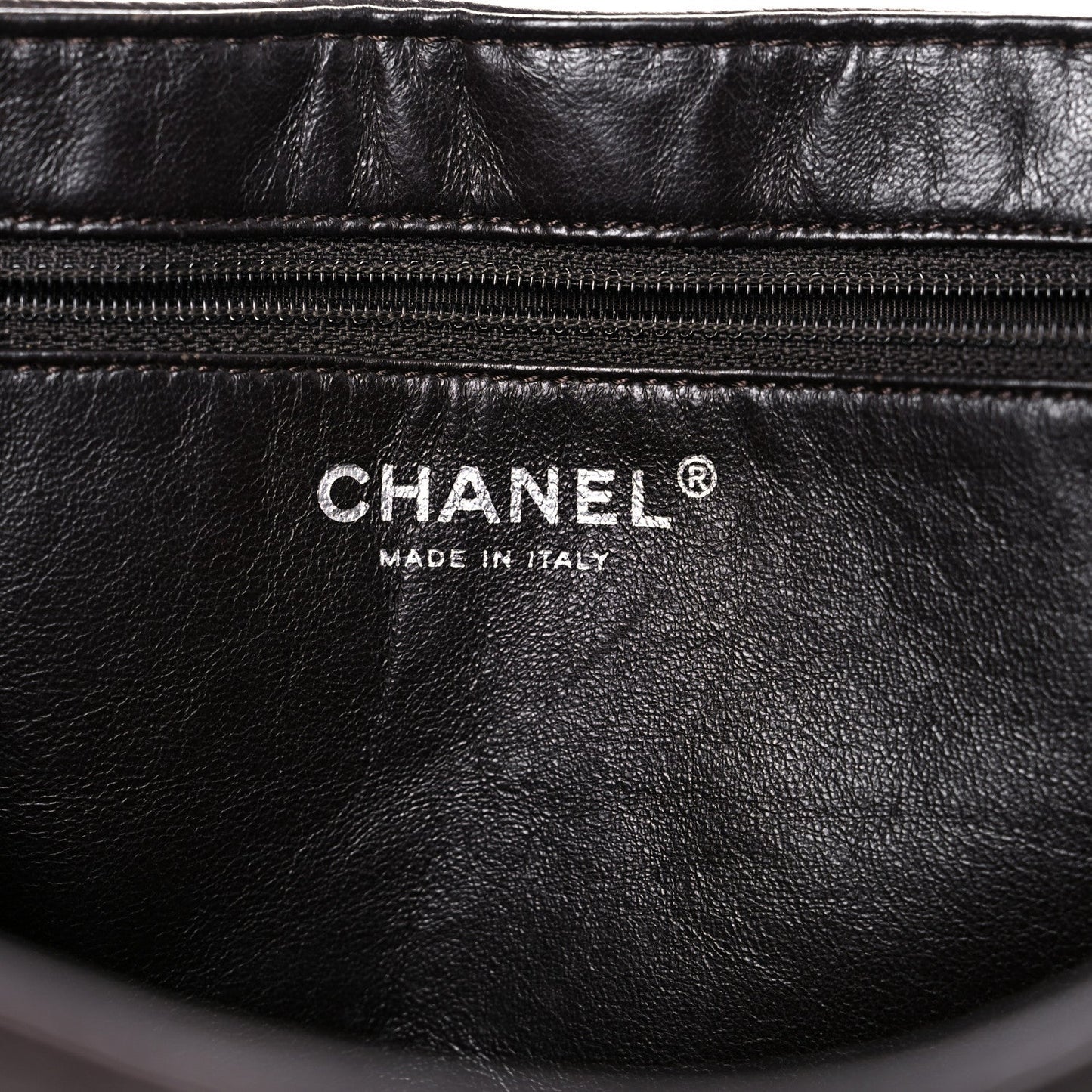 Chanel Caviar Half Moon Large Flap Dark Brown