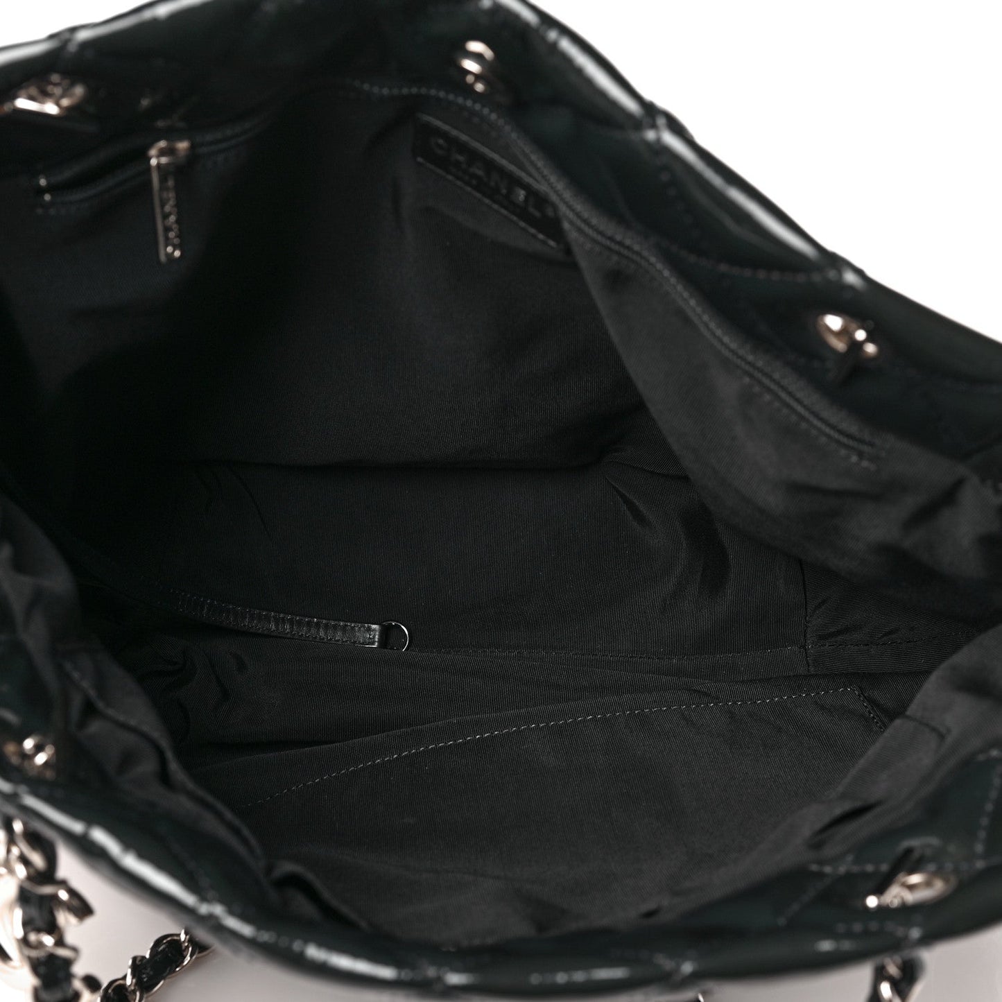 Patent Quilted Chic and Glitter Large Tote Black