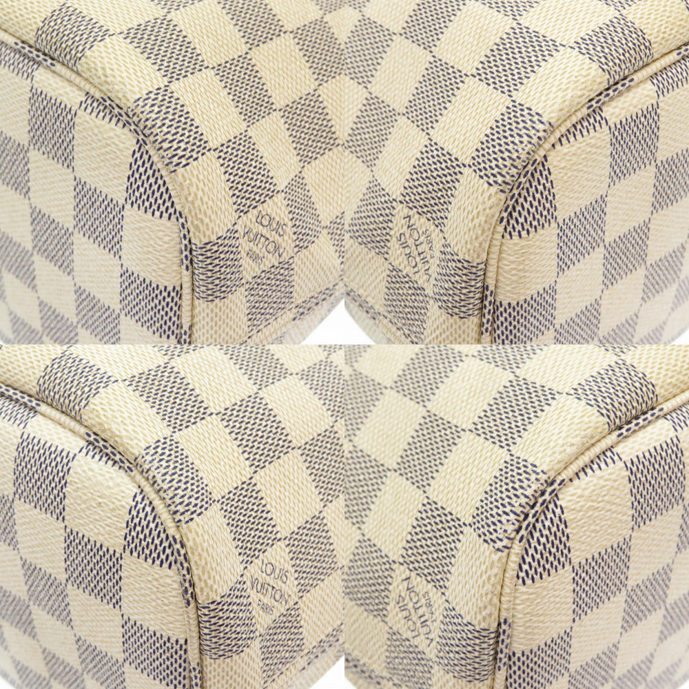 Louis Vuitton Damier Neverfull PM Azure Tote Bag white