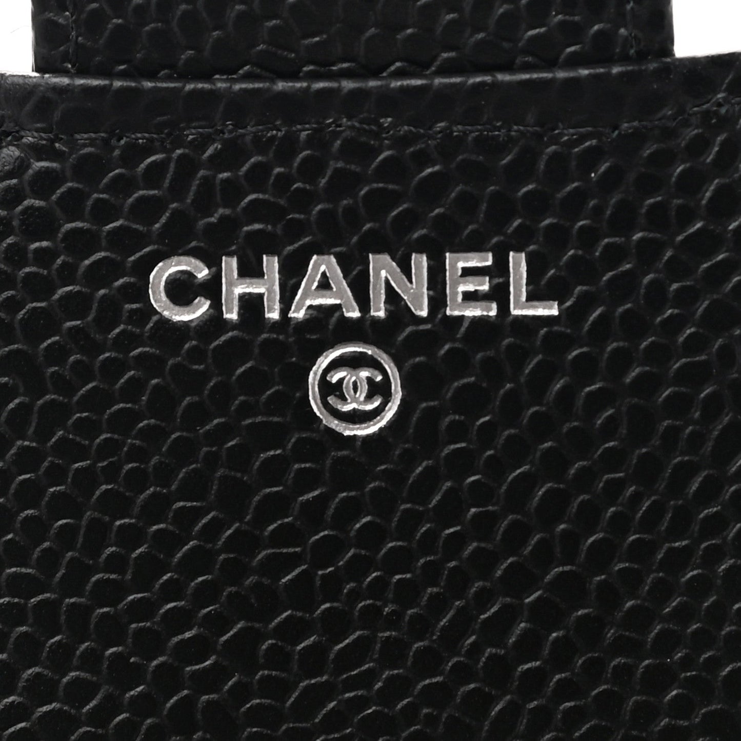 Caviar Quilted Compact Flap Wallet Black
